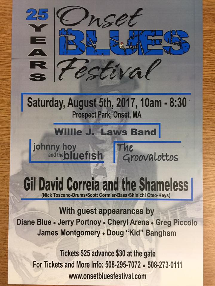 Gil Correia And The Shameless to headline 25th annual Onset Bay Blues